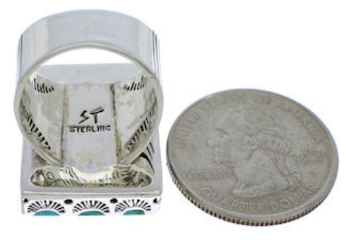 Southwest Turquoise And Sterling Silver Ring Size 6-1/4 YX34641